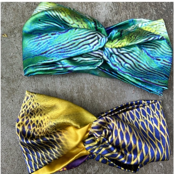 2 Roberto Cavalli Silk twisted turban Headbands - Picture 4 of 8